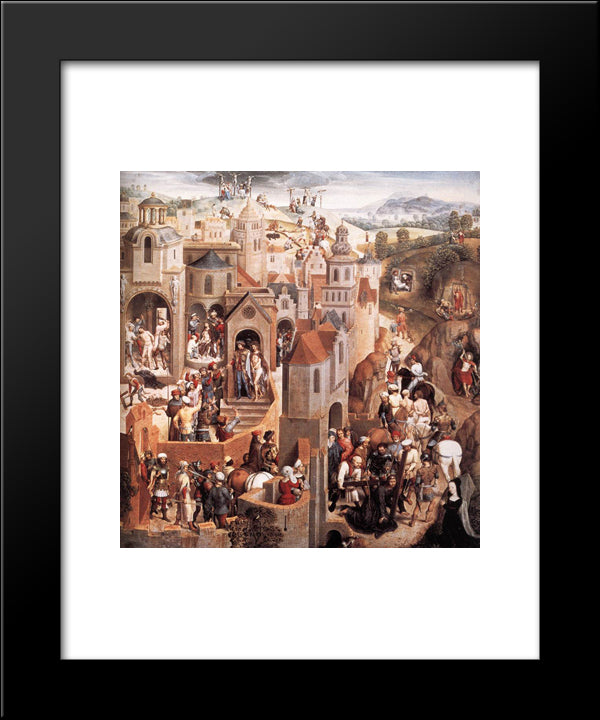 Scenes From The Passion Of Christ [Detail: 2] 20x24 Black Modern Wood Framed Art Print Poster by Memling, Hans