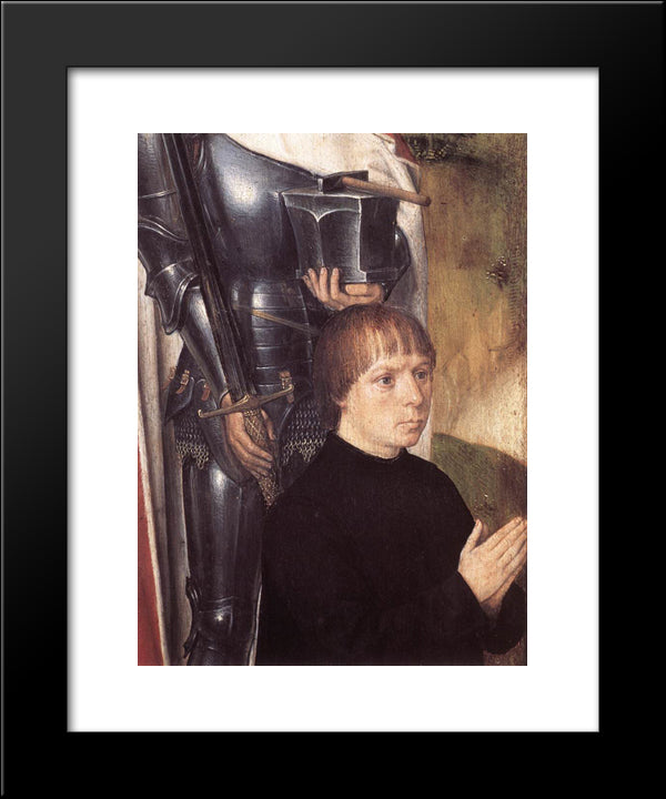 Triptych Of Adriaan Reins [Detail: 1, Left Wing] 20x24 Black Modern Wood Framed Art Print Poster by Memling, Hans