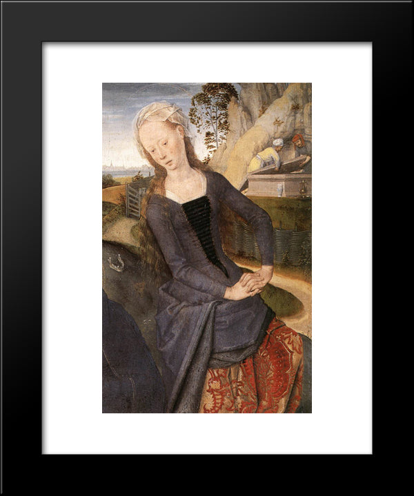 Triptych Of Adriaan Reins [Detail: 3, Central Panel] 20x24 Black Modern Wood Framed Art Print Poster by Memling, Hans