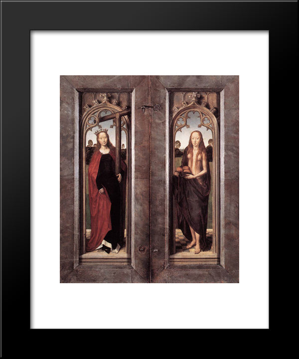 Triptych Of Adriaan Reins [Detail: 4, Closed] 20x24 Black Modern Wood Framed Art Print Poster by Memling, Hans