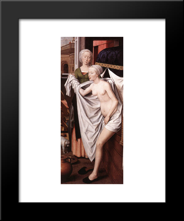 Bathsheba 20x24 Black Modern Wood Framed Art Print Poster by Memling, Hans