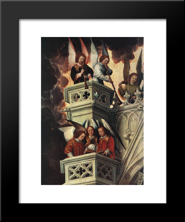 Last Judgment Triptych [Detail: 3] 20x24 Black Modern Wood Framed Art Print Poster by Memling, Hans