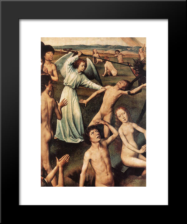 Last Judgment Triptych [Detail: 8] 20x24 Black Modern Wood Framed Art Print Poster by Memling, Hans