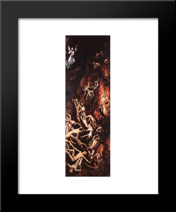 Last Judgment Triptych [Detail: 9] 20x24 Black Modern Wood Framed Art Print Poster by Memling, Hans