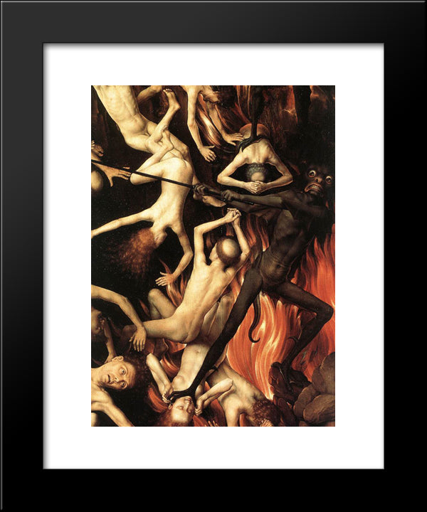 Last Judgment Triptych [Detail: 10] 20x24 Black Modern Wood Framed Art Print Poster by Memling, Hans