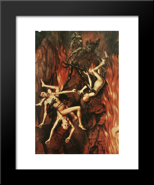 Last Judgment Triptych [Detail: 12] 20x24 Black Modern Wood Framed Art Print Poster by Memling, Hans