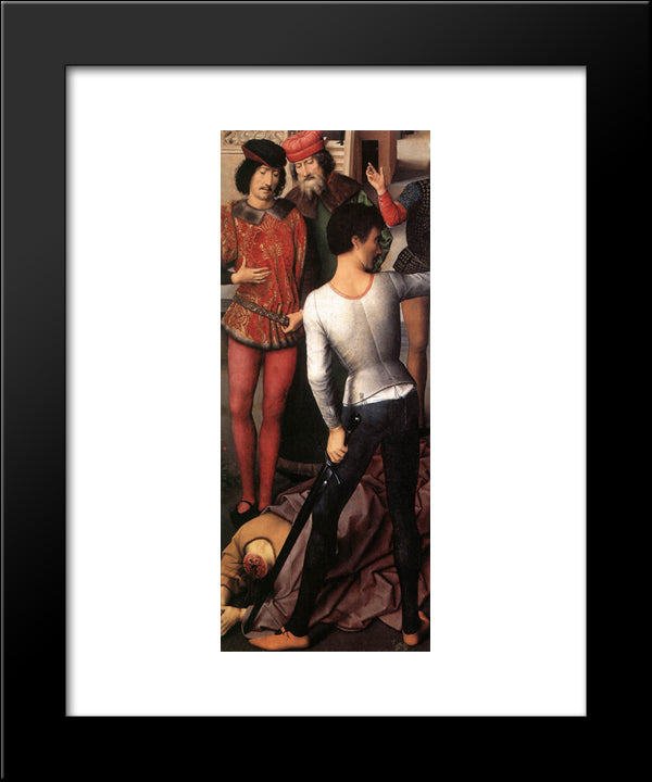 St John Altarpiece [Detail: 4, Left Wing] 20x24 Black Modern Wood Framed Art Print Poster by Memling, Hans