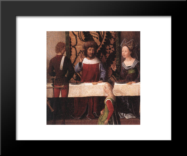 St John Altarpiece [Detail: 5, Left Wing] 20x24 Black Modern Wood Framed Art Print Poster by Memling, Hans