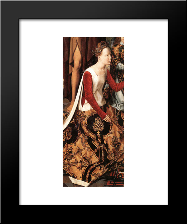 St John Altarpiece [Detail: 7, Central Panel] 20x24 Black Modern Wood Framed Art Print Poster by Memling, Hans