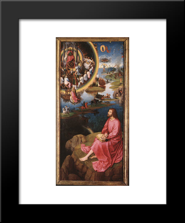 St John Altarpiece [Detail: 8, Right Wing] 20x24 Black Modern Wood Framed Art Print Poster by Memling, Hans