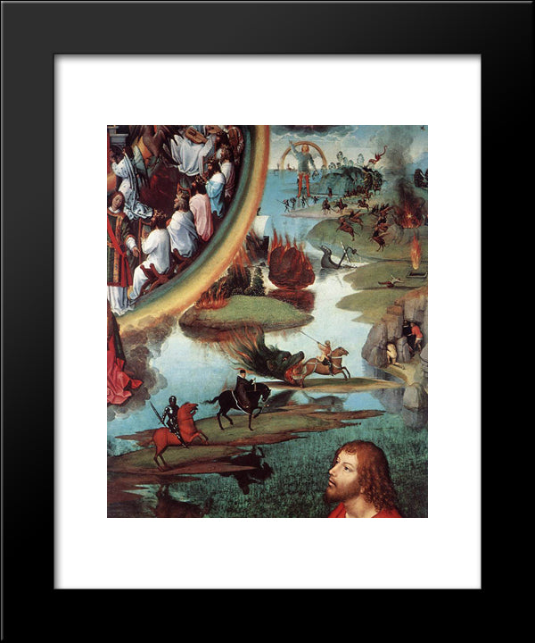 St John Altarpiece [Detail: 9, Right Wing] 20x24 Black Modern Wood Framed Art Print Poster by Memling, Hans