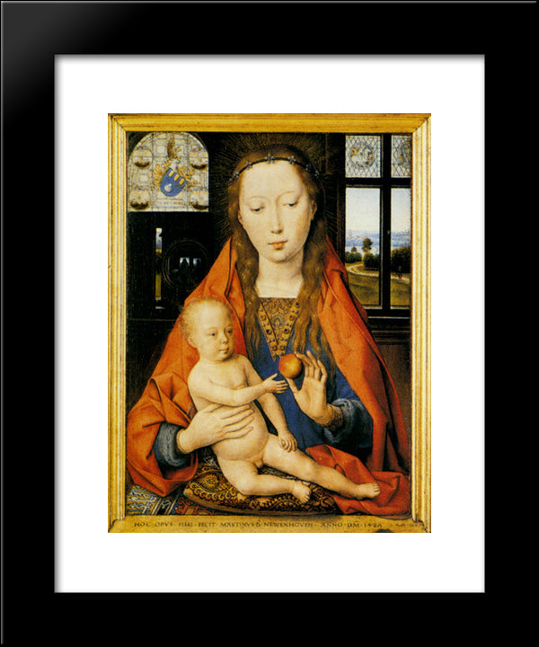 Diptych Of Martin Van Nieuwenhove 20x24 Black Modern Wood Framed Art Print Poster by Memling, Hans