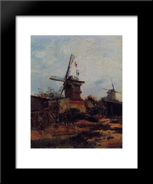 Le Moulin De Blute'Fin 20x24 Black Modern Wood Framed Art Print Poster by Van Gogh, Vincent