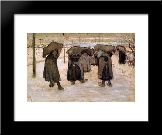 Woman Miners Carrying Coal 20x24 Black Modern Wood Framed Art Print Poster by Van Gogh, Vincent