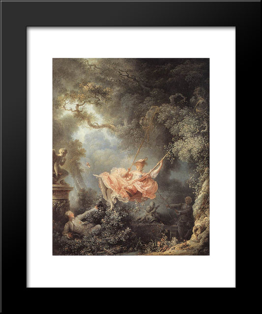 The Swing 20x24 Black Modern Wood Framed Art Print Poster by Fragonard, Jean Honore