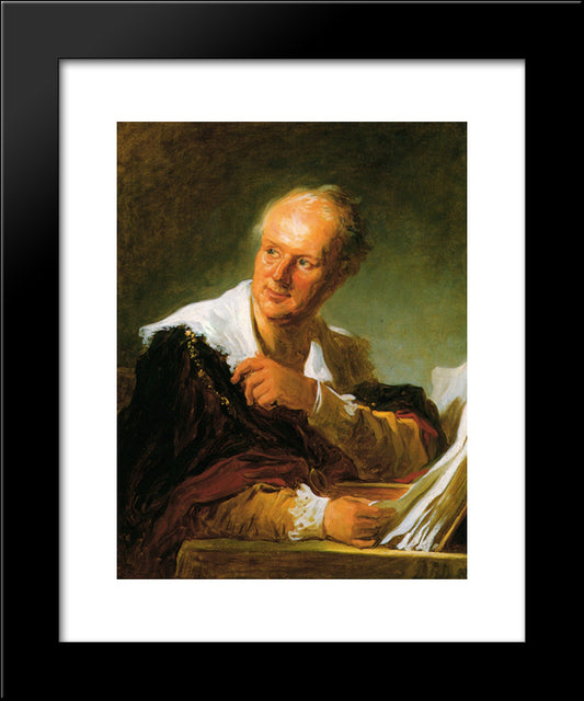 Portrait Of A Man 20x24 Black Modern Wood Framed Art Print Poster by Fragonard, Jean Honore