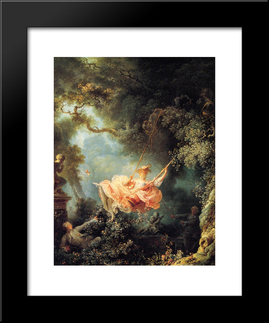 The Swing 20x24 Black Modern Wood Framed Art Print Poster by Fragonard, Jean Honore