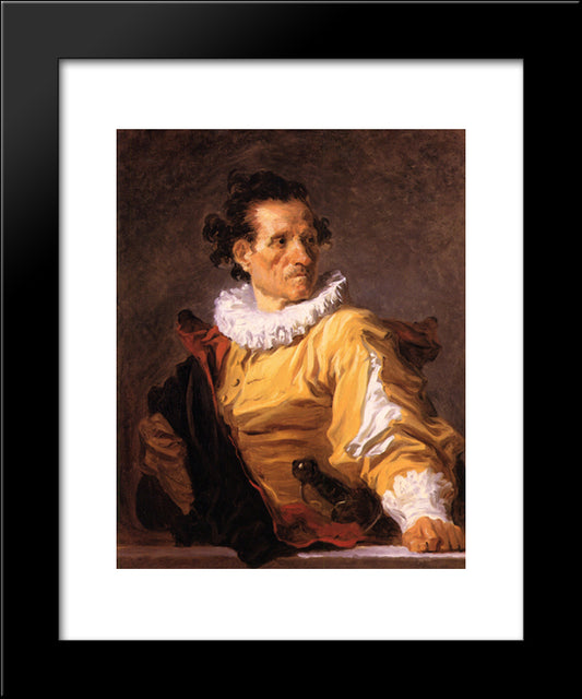 Portrait Of A Man Called 'The Warrior' 20x24 Black Modern Wood Framed Art Print Poster by Fragonard, Jean Honore