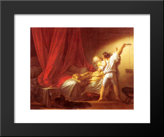 Le Verrou 20x24 Black Modern Wood Framed Art Print Poster by Fragonard, Jean Honore