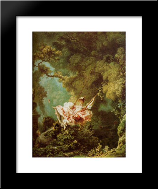 The Swing 20x24 Black Modern Wood Framed Art Print Poster by Fragonard, Jean Honore