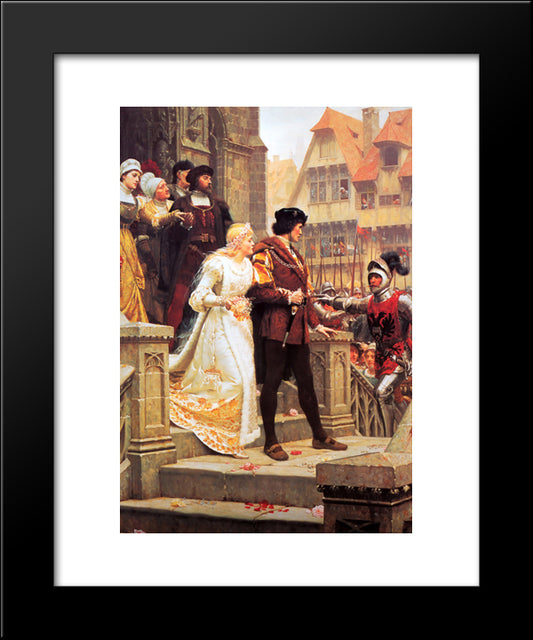 Call To Arms 20x24 Black Modern Wood Framed Art Print Poster by Leighton, Edmund Blair