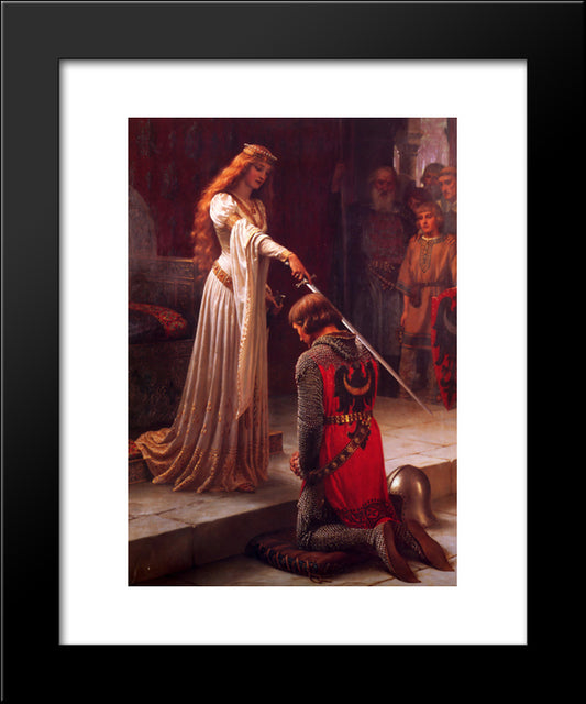 The Accolade 20x24 Black Modern Wood Framed Art Print Poster by Leighton, Edmund Blair