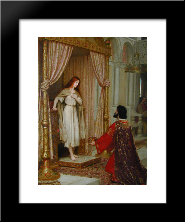 The King And The Beggar'Maid 20x24 Black Modern Wood Framed Art Print Poster by Leighton, Edmund Blair