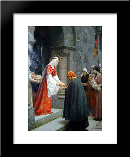 The Charity Of St. Elizabeth Of Hungary 20x24 Black Modern Wood Framed Art Print Poster by Leighton, Edmund Blair