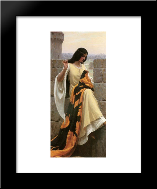 Stitching The Standard 20x24 Black Modern Wood Framed Art Print Poster by Leighton, Edmund Blair