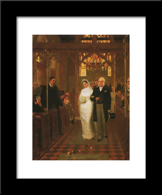 Till Death Us Do Part' 20x24 Black Modern Wood Framed Art Print Poster by Leighton, Edmund Blair