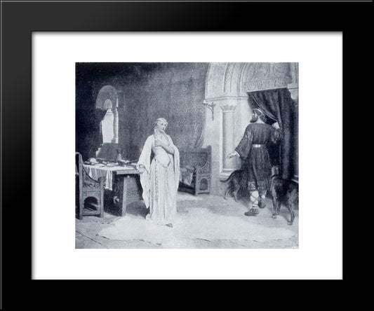 Lady Godiva 20x24 Black Modern Wood Framed Art Print Poster by Leighton, Edmund Blair