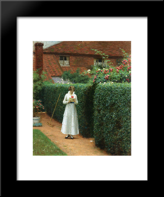 Le Billet 20x24 Black Modern Wood Framed Art Print Poster by Leighton, Edmund Blair