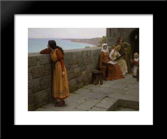 The Hostage 20x24 Black Modern Wood Framed Art Print Poster by Leighton, Edmund Blair