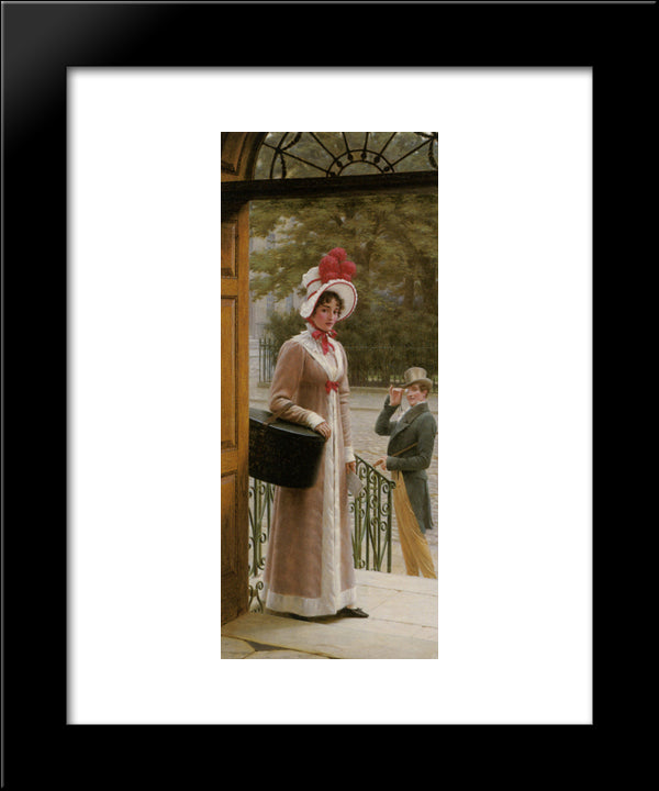 A Source Of Admiration 20x24 Black Modern Wood Framed Art Print Poster by Leighton, Edmund Blair