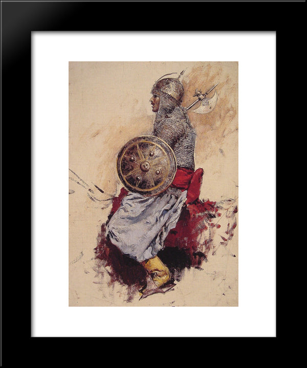 Man In Armour 20x24 Black Modern Wood Framed Art Print Poster by Weeks, Edwin Lord