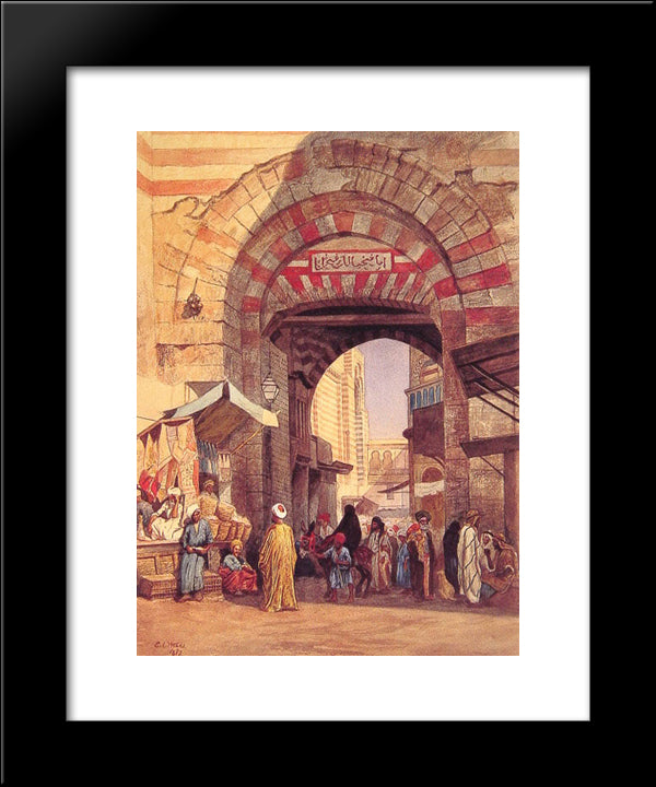 The Moorish Bazaar 20x24 Black Modern Wood Framed Art Print Poster by Weeks, Edwin Lord