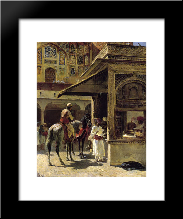 Hindu Merchants 20x24 Black Modern Wood Framed Art Print Poster by Weeks, Edwin Lord