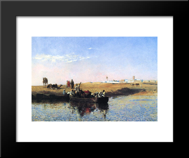 Scene At Sale, Morocco 20x24 Black Modern Wood Framed Art Print Poster by Weeks, Edwin Lord