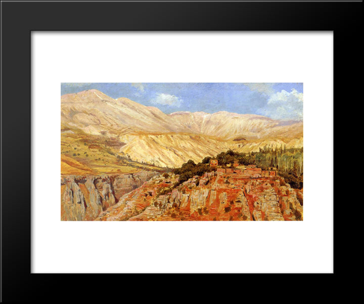 Village In Atlas Mountains, Morocco 20x24 Black Modern Wood Framed Art Print Poster by Weeks, Edwin Lord