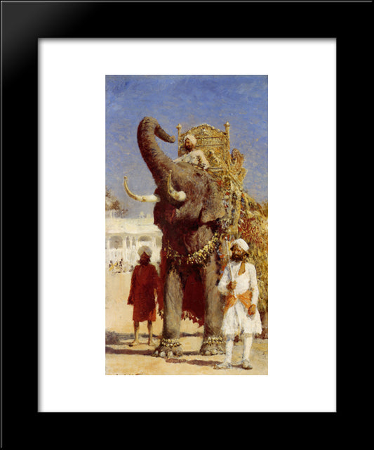 The Rajahs Elephant 20x24 Black Modern Wood Framed Art Print Poster by Weeks, Edwin Lord