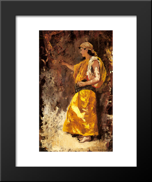 Standing Arab Woman 20x24 Black Modern Wood Framed Art Print Poster by Weeks, Edwin Lord