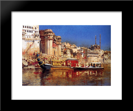 The Barge Of The Maharaja Of Benares 20x24 Black Modern Wood Framed Art Print Poster by Weeks, Edwin Lord