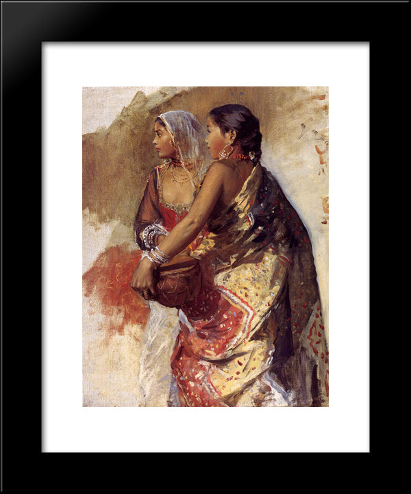 Sketch ' Two Nautch Girls 20x24 Black Modern Wood Framed Art Print Poster by Weeks, Edwin Lord