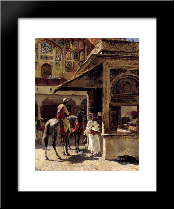 Street Scene In India 20x24 Black Modern Wood Framed Art Print Poster by Weeks, Edwin Lord