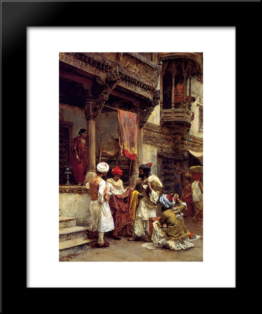 The Silk Merchants 20x24 Black Modern Wood Framed Art Print Poster by Weeks, Edwin Lord