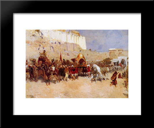 Wedding Procession, Jodhpur 20x24 Black Modern Wood Framed Art Print Poster by Weeks, Edwin Lord