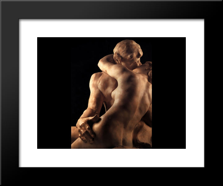 The Kiss [Detail] 20x24 Black Modern Wood Framed Art Print Poster by Rodin, Auguste