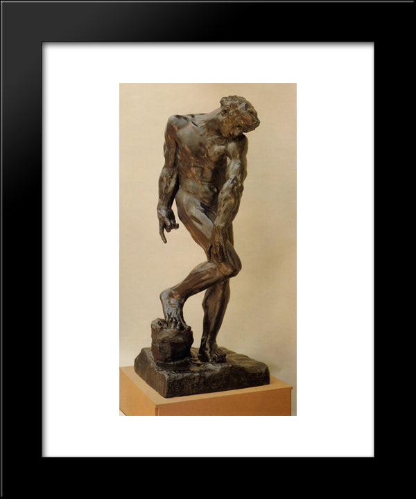 Adam [Detail: 1] 20x24 Black Modern Wood Framed Art Print Poster by Rodin, Auguste