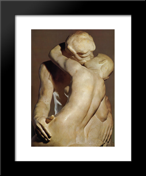 The Kiss [Detail: 1] 20x24 Black Modern Wood Framed Art Print Poster by Rodin, Auguste