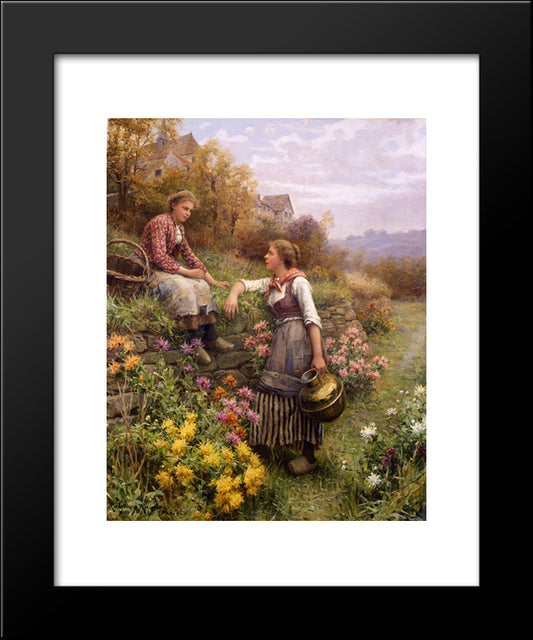 Gossips 20x24 Black Modern Wood Framed Art Print Poster by Knight, Daniel Ridgway